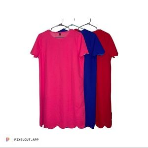 3 SHEIN Plus Scallop Edge Solid Dress